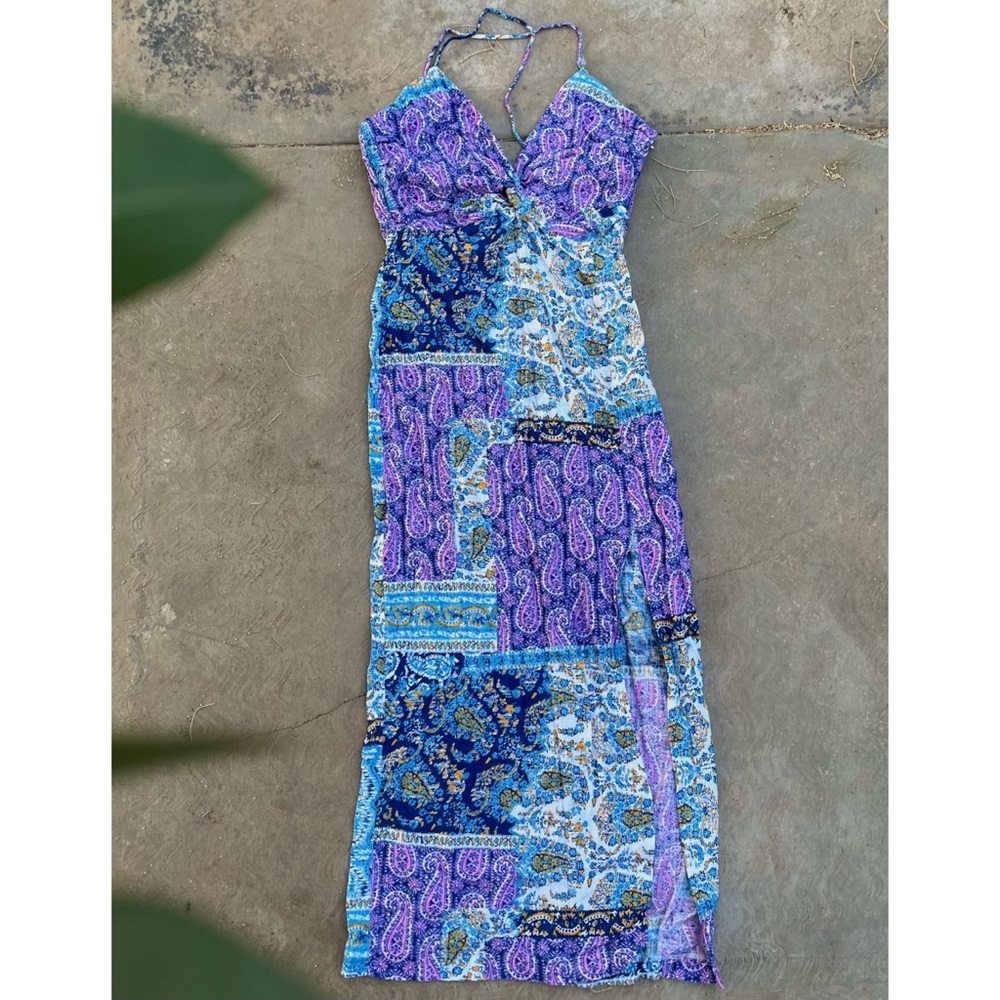 ZARA | Printed Patchwork Boho Midi Dress M